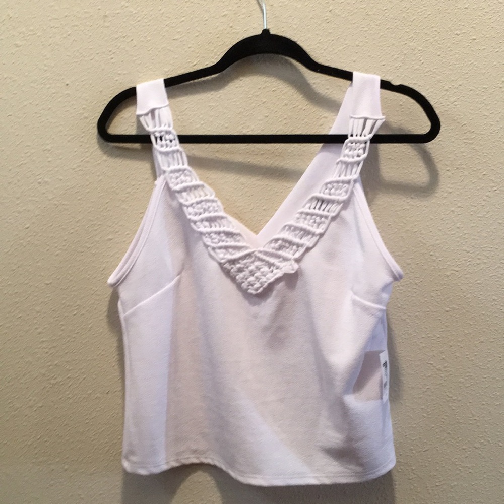 White V-neck Crop Top